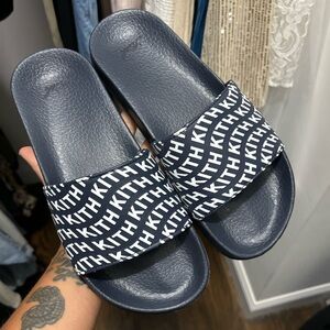 KITH Navy Pool Slides Sandals 39